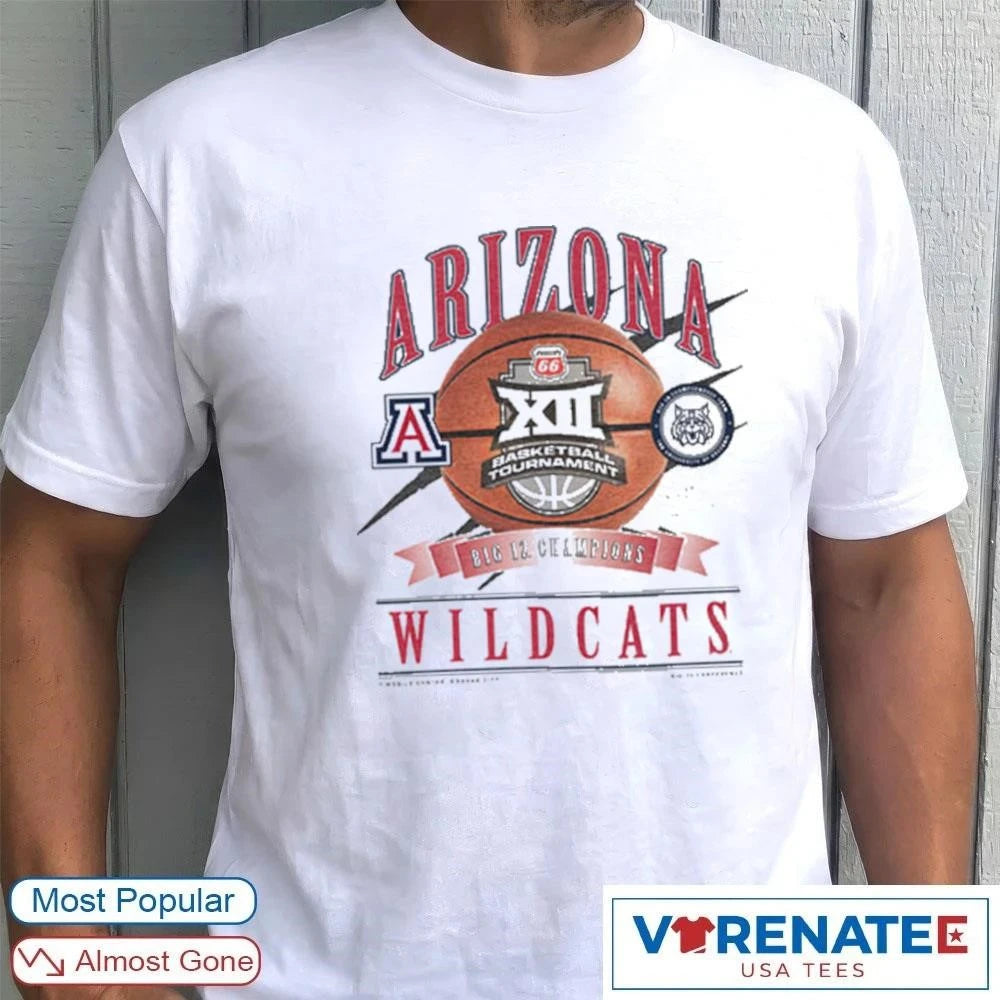 Official 2026 Big 12 Men’s Basketball Conference Tournament Champions Arizona Wildcats T-Shirt