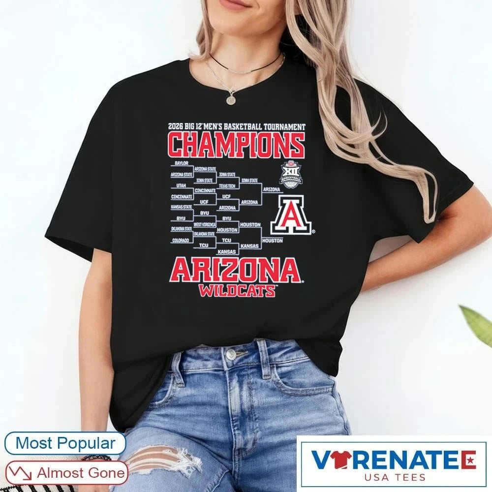 Official 2026 Big 12 Men’s Basketball Tournament Champs Arizona Wildcats T-Shirt