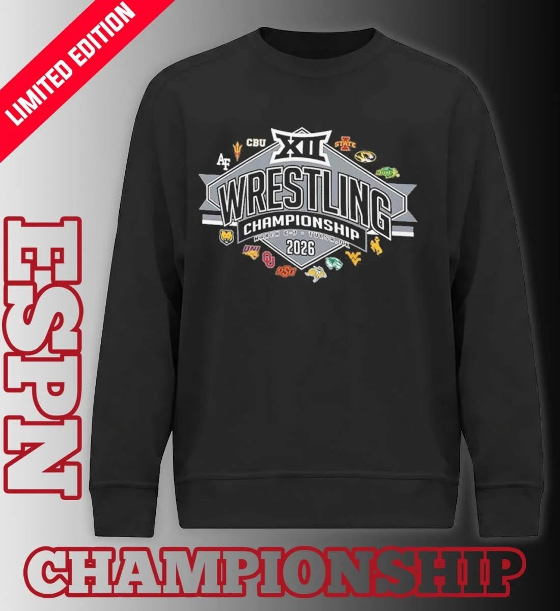 Official 2026 Big 12 Wrestling Championships Team Logo shirt
