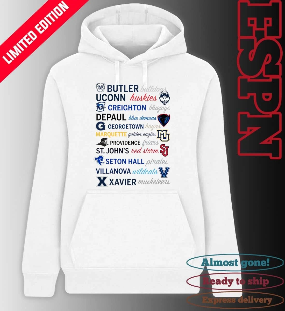 Official 2026 Big East Conference Basketball University Teams Shirt