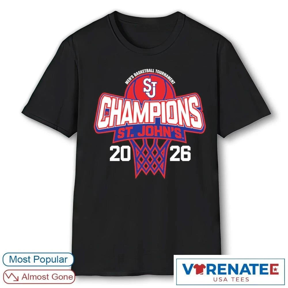 Official 2026 Big East Men’s Basketball Tournament Champions St. John’s Red Storm T-Shirt