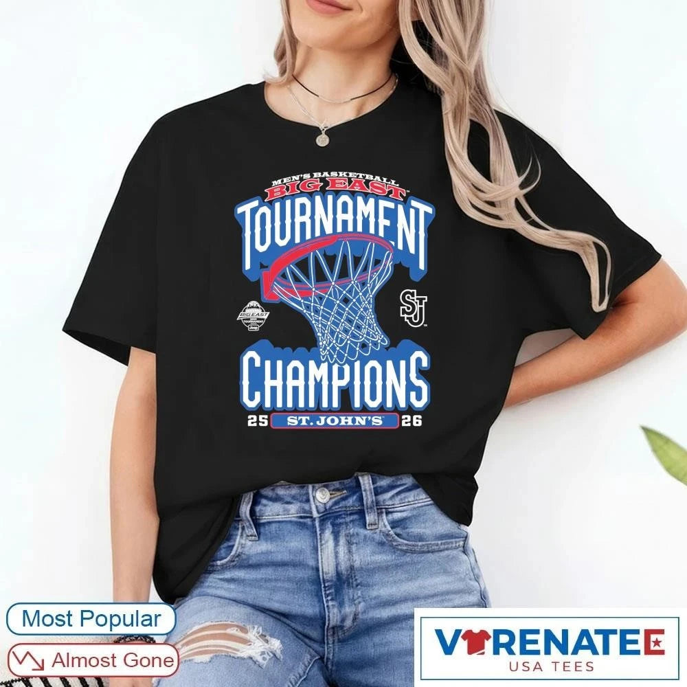 Official 2026 Big East Tournament Champions St. John’s Red Storm Men’s Basketball T-Shirt