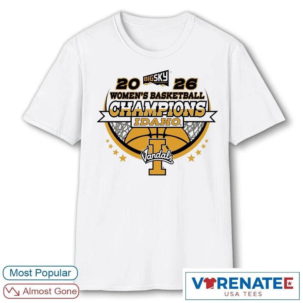 Official 2026 Big Sky Women’s Basketball Champions Idaho Vandals T-Shirt