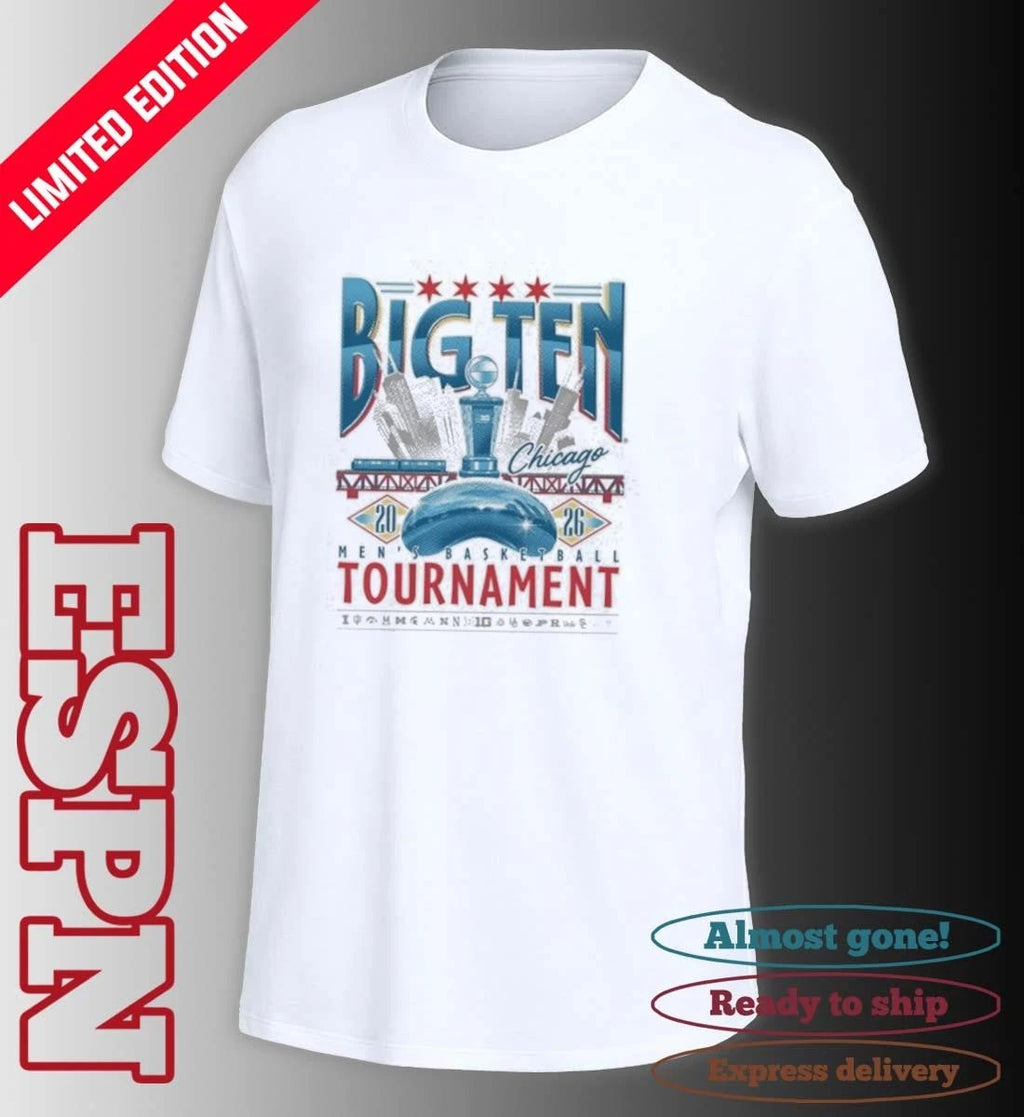 Official 2026 Big Ten Men’s Basketball Tournament Chicago Skyline Shirt
