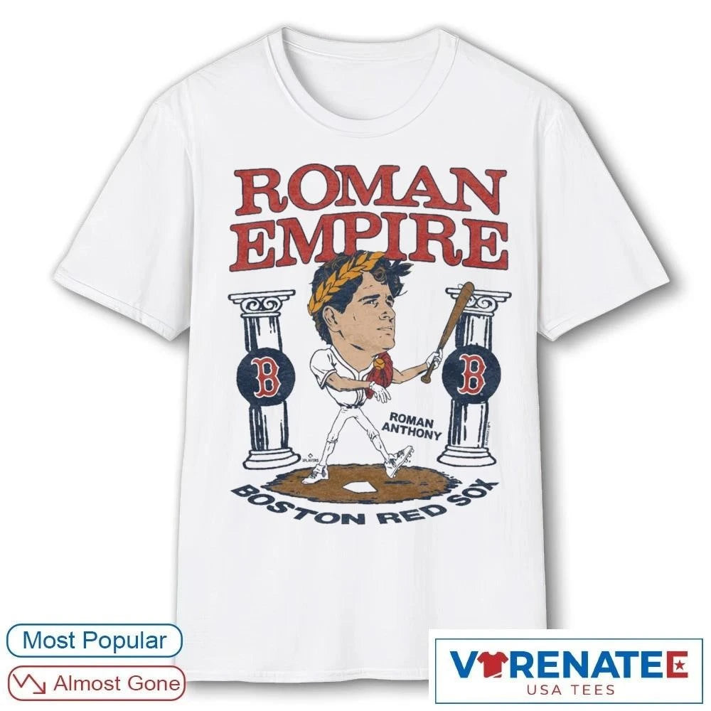 Official 2026 Boston Red Sox Roman Anthony Roman Empire Caricature Homage T-Shirt