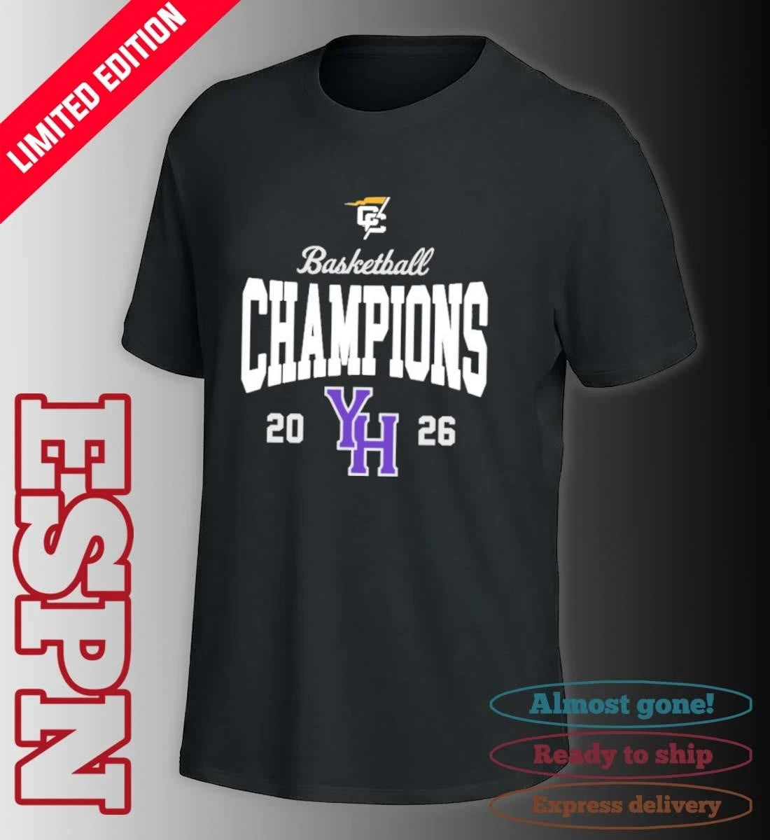 Official 2026 Conference Carolinas Champions Young Harris Men’s Basketball T- Shirt