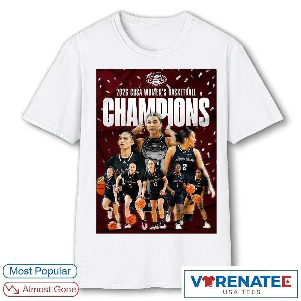 Official 2026 Conference USA Women’s Basketball Champions Missouri State Lady Bears Poster T-Shirt