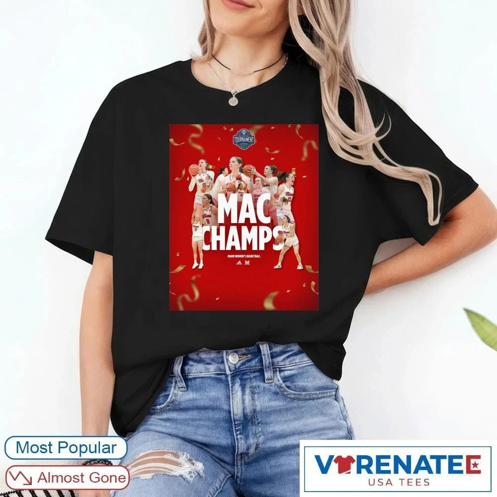 Official 2026 MAC Champs Miami Women’s Basketball Poster T-Shirt