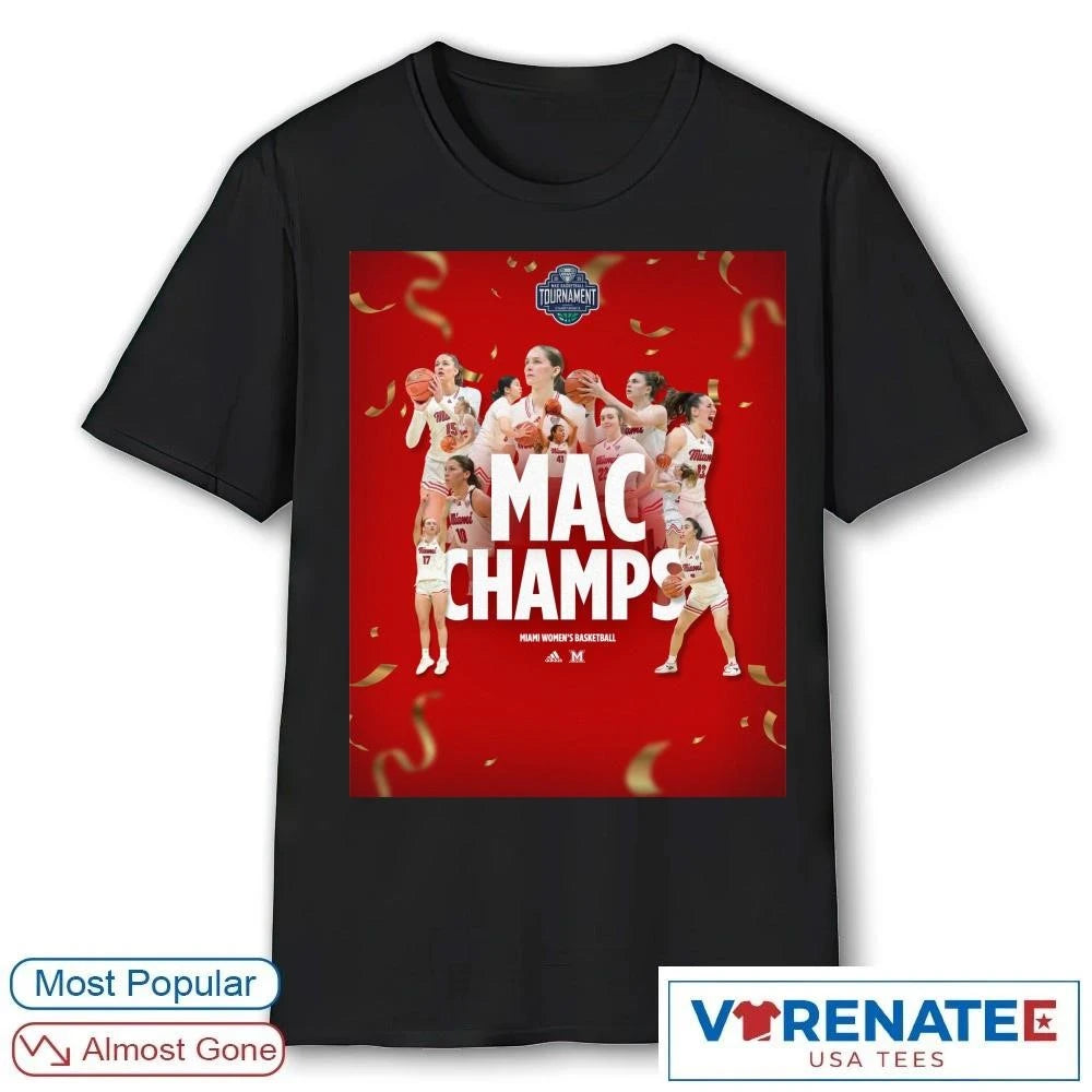 Official 2026 MAC Champs Miami Women’s Basketball Poster T-Shirt