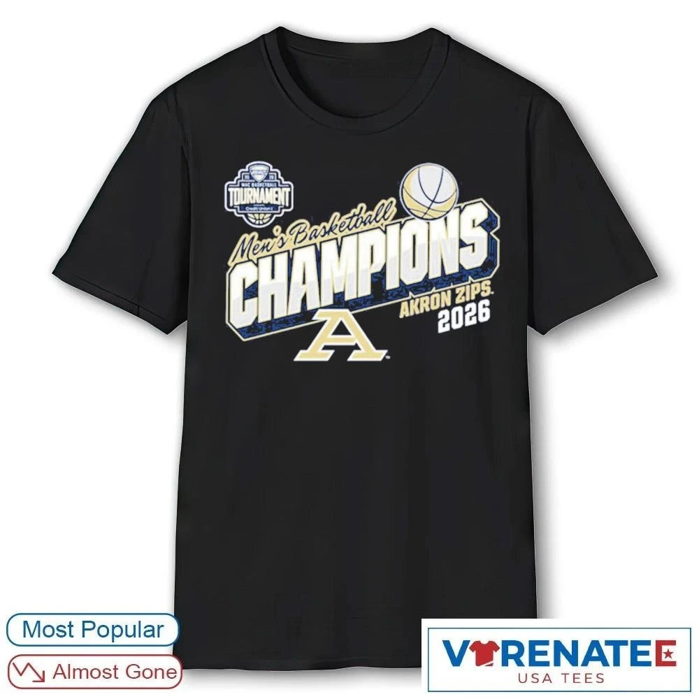 Official 2026 MAC Men’s Basketball Tournament Champions Akron Zips T-Shirt
