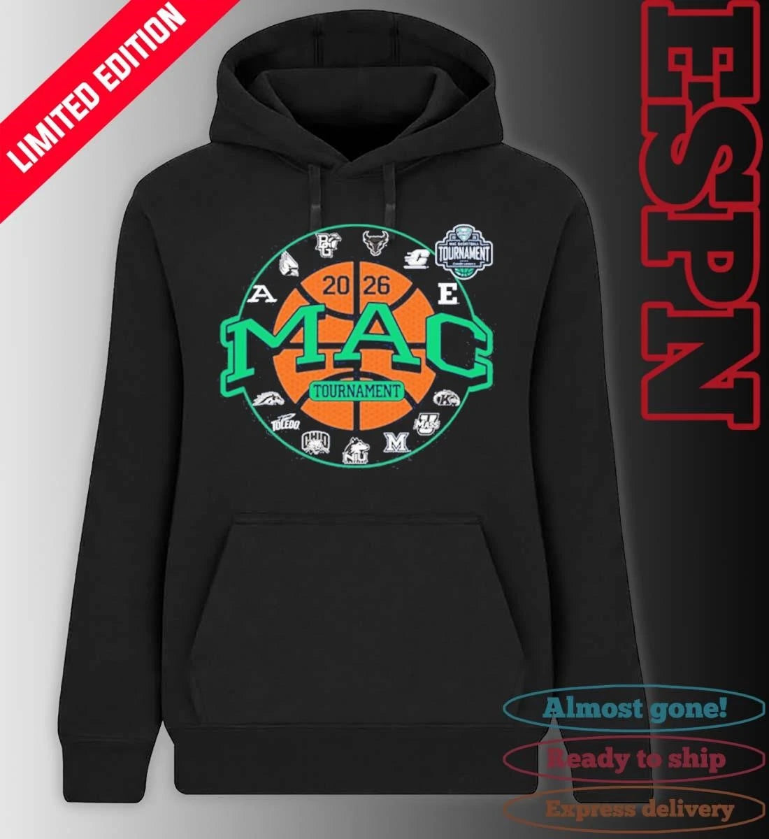 Official 2026 MAC Men’s Basketball Tournament Team Logo Shirt