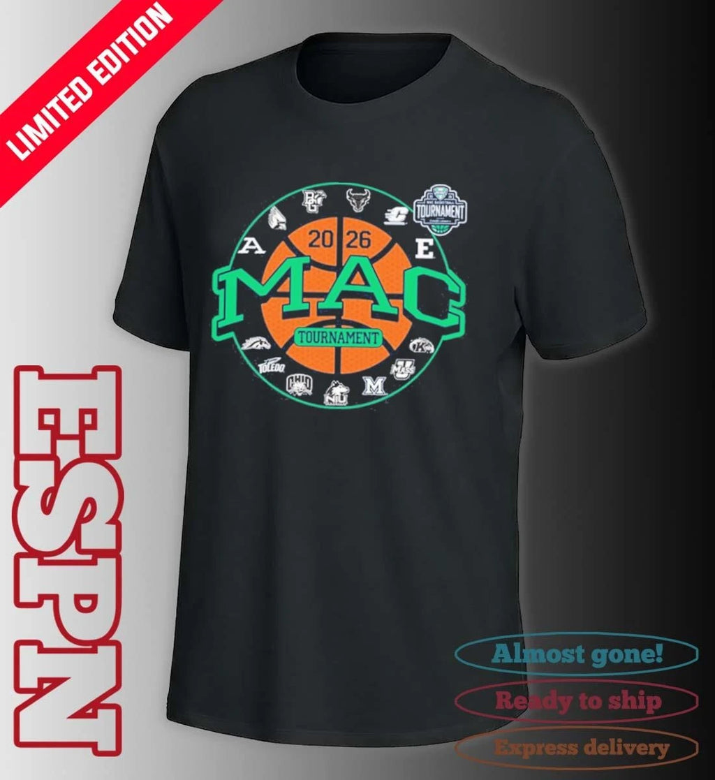 Official 2026 MAC Men’s Basketball Tournament Team Logo Shirt