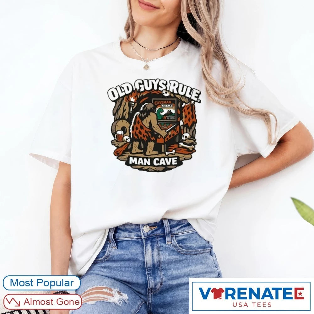 Official 2026 Man Cave Chocolate Old Guys Rule Shed T-Shirt