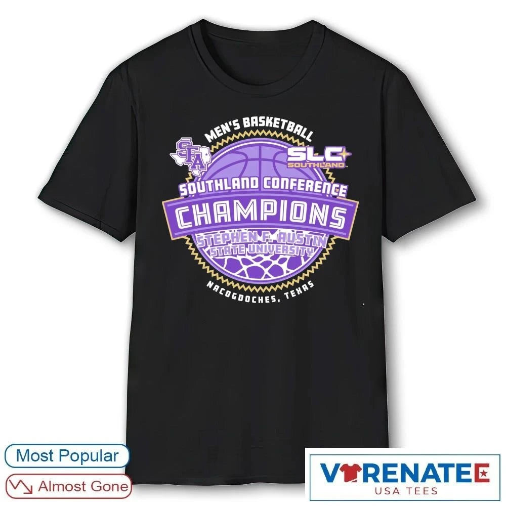 Official 2026 Men’s Basketball SLC Southland Conference Champs Nacogdoches Texas T-Shirt