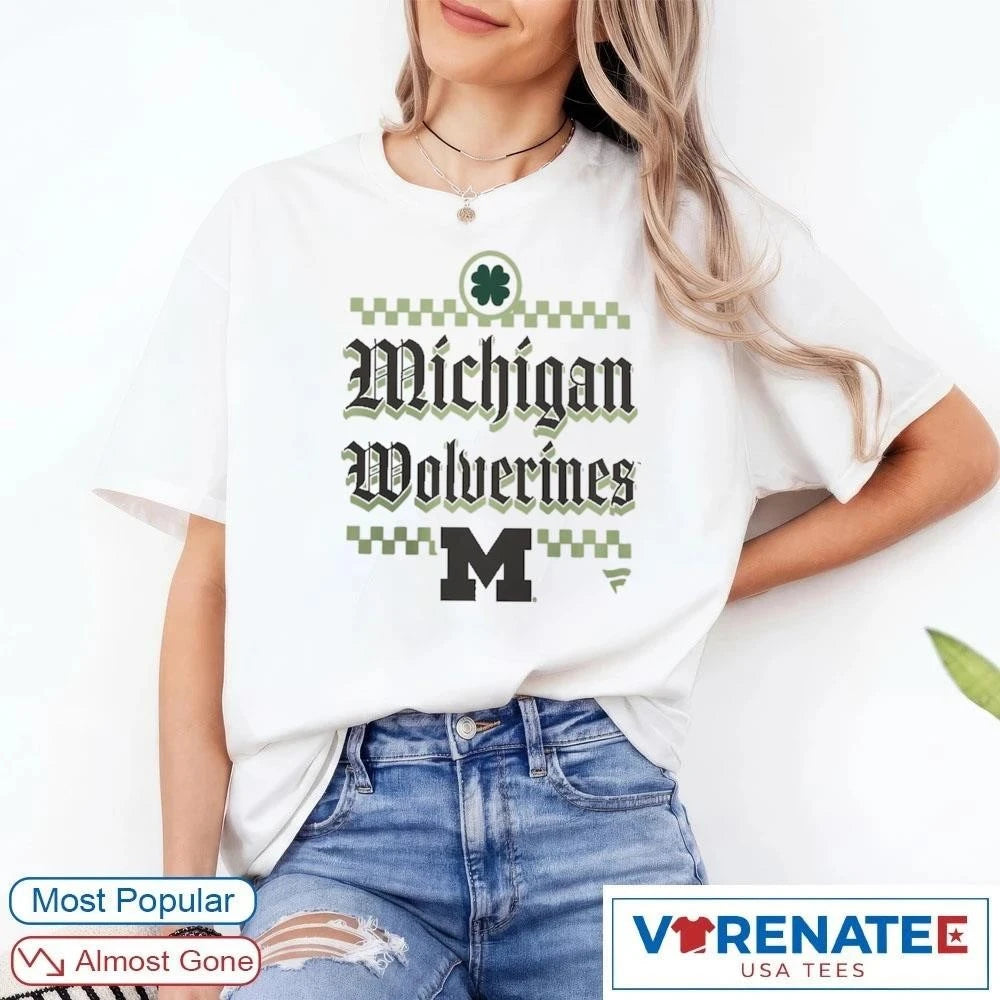 Official 2026 Michigan Wolverines St. Patrick’s Day Lucky Logo T-Shirt