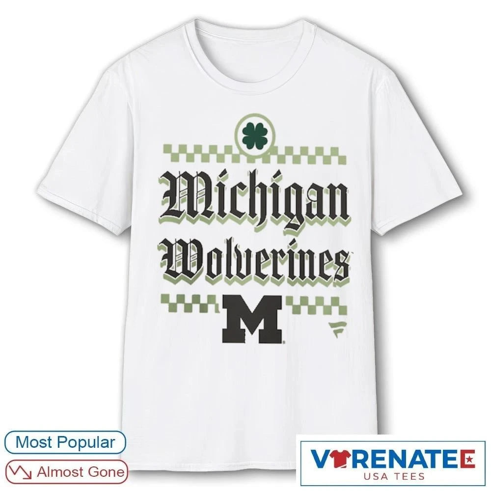 Official 2026 Michigan Wolverines St. Patrick’s Day Lucky Logo T-Shirt