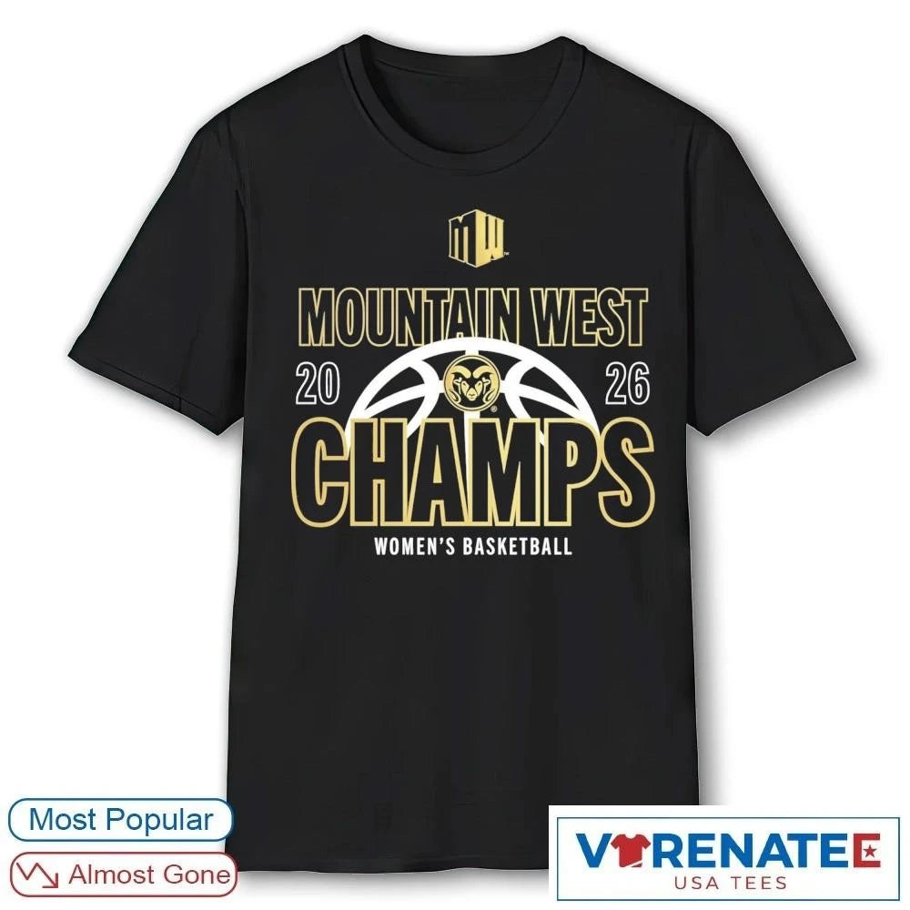 Official 2026 Mountain West Tournament Women’s Basketball Champion Colorado State Rams T-Shirt