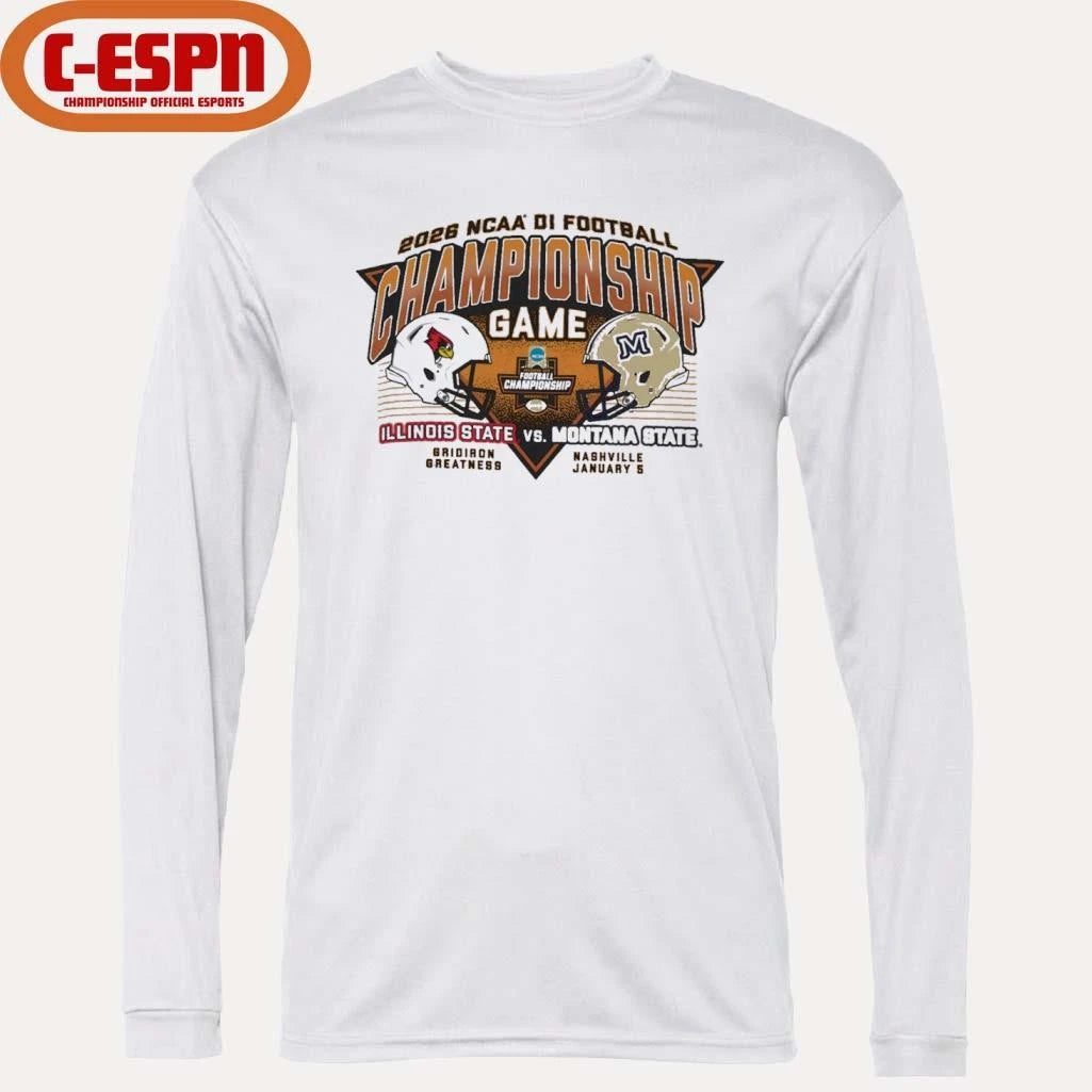 Official 2026 NCAA DI Football Championship Game Illinois State Vs Montana State Dueling Helmet Shirt