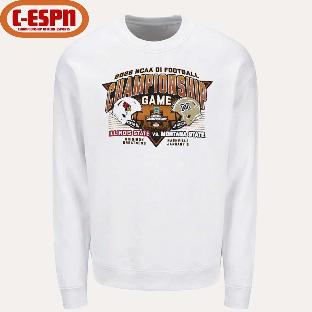 Official 2026 NCAA DI Football Championship Game Illinois State Vs Montana State Dueling Helmet Shirt