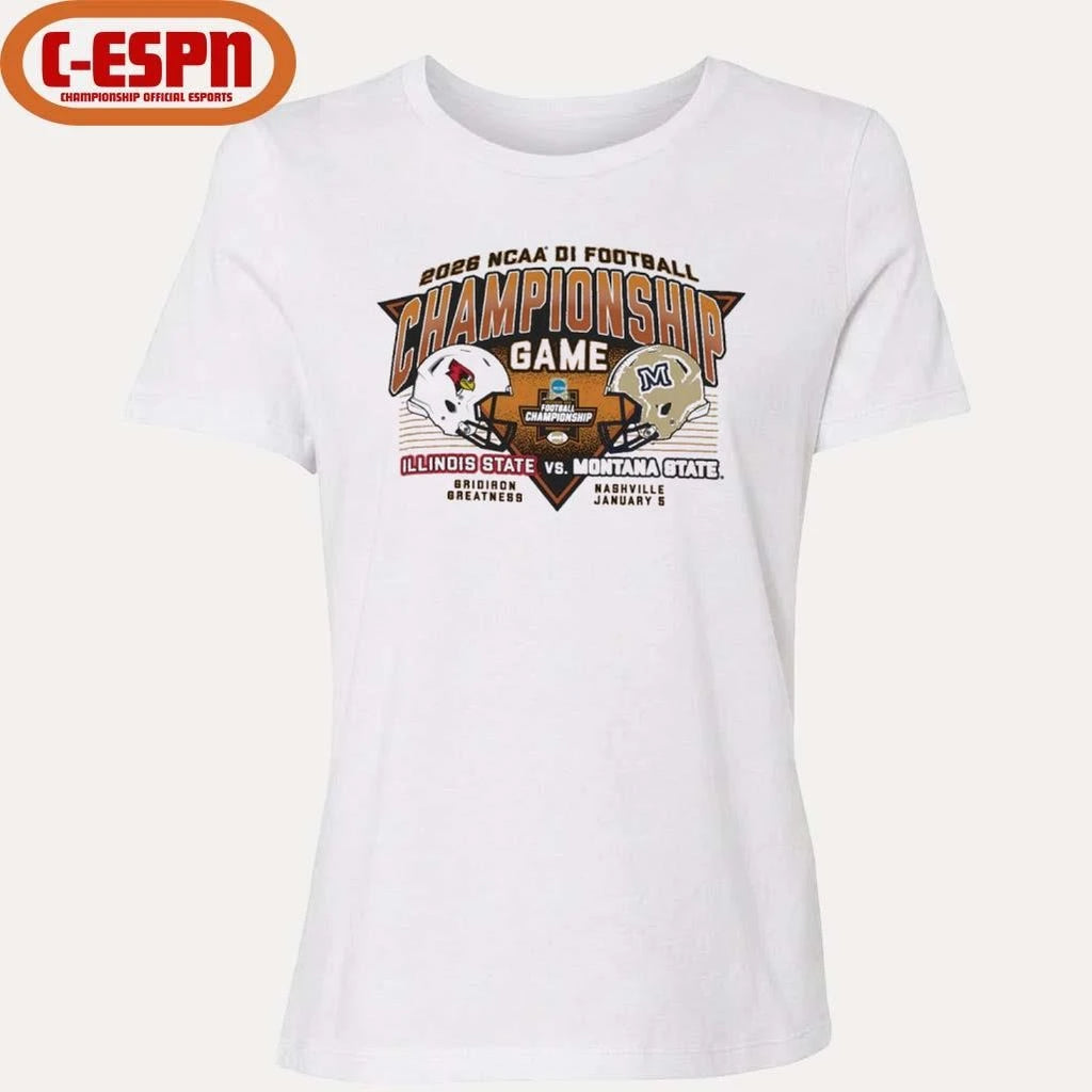 Official 2026 NCAA DI Football Championship Game Illinois State Vs Montana State Dueling Helmet Shirt