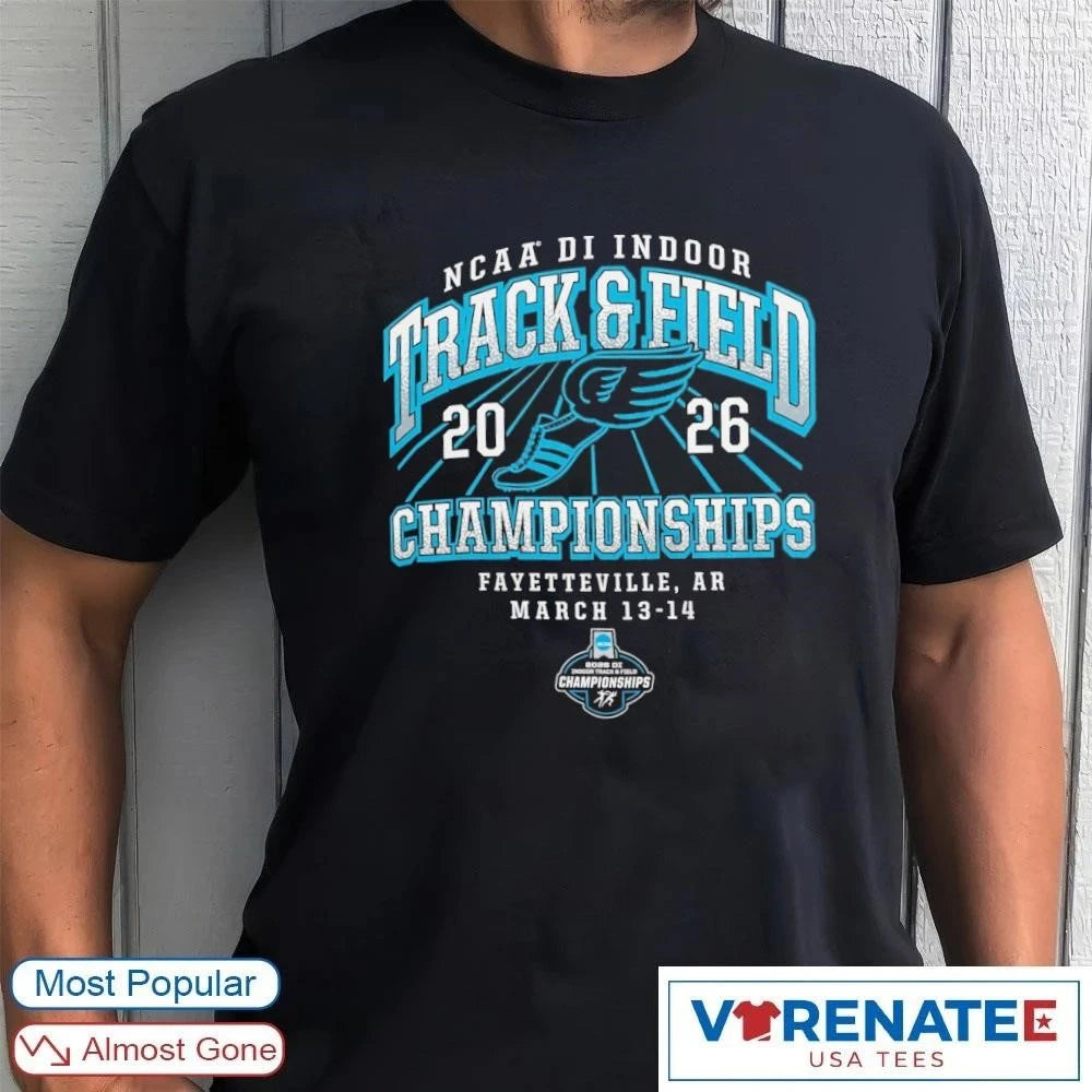 Official 2026 NCAA DI Indoor Track and Field Championships Fayetteville, AR March 13-14, 2026 Logos T-shirt