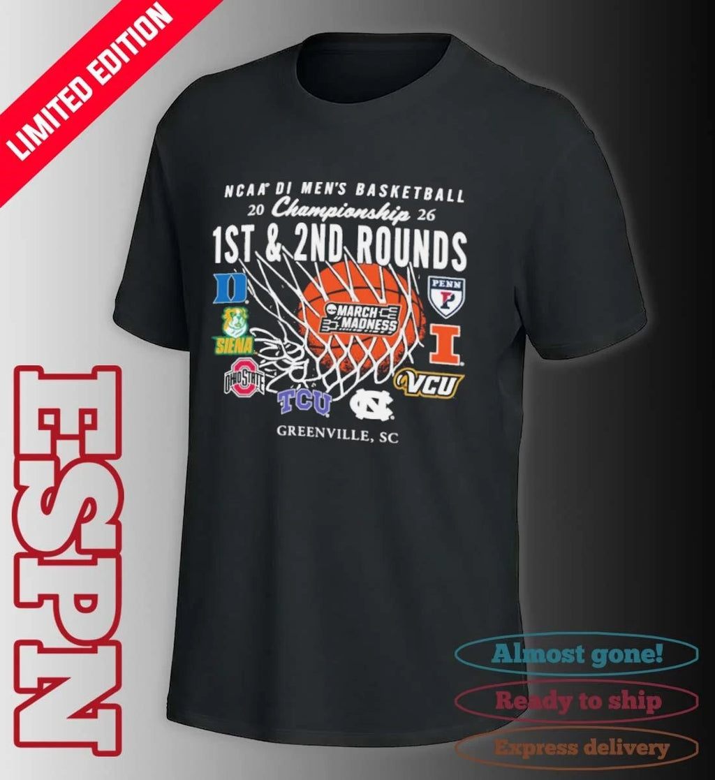 Official 2026 NCAA DI Men’s Basketball 1st, 2nd Rounds – Greenville, SC Shirt