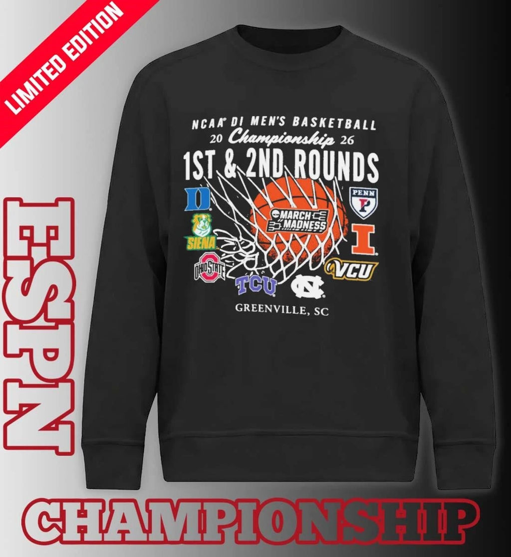 Official 2026 NCAA DI Men’s Basketball 1st, 2nd Rounds – Greenville, SC Shirt