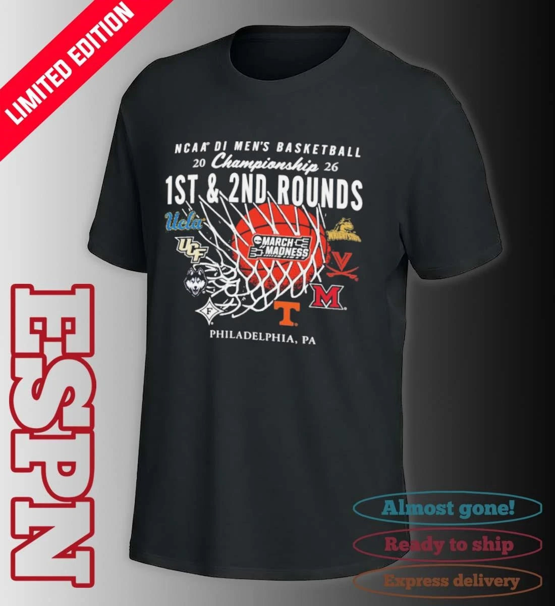 Official 2026 NCAA DI Men’s Basketball 1st, 2nd Rounds – Philadelphia Shirt