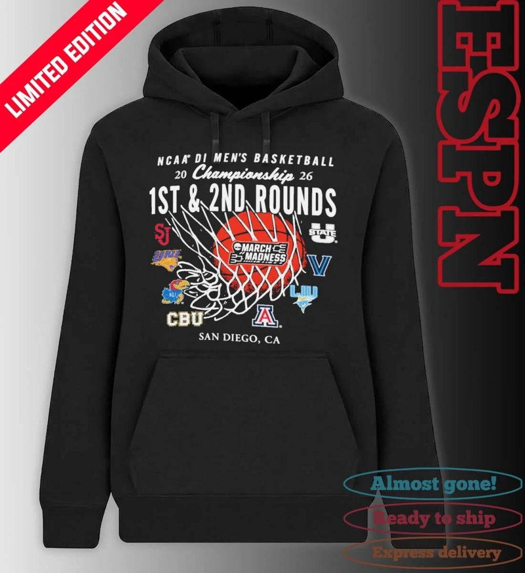 Official 2026 NCAA DI Men’s Basketball 1st, 2nd Rounds – San Diego Shirt