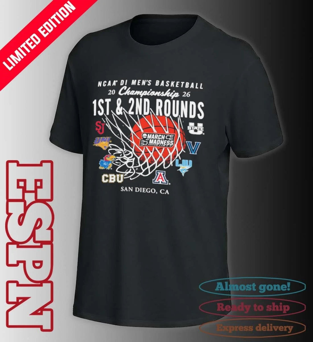 Official 2026 NCAA DI Men’s Basketball 1st, 2nd Rounds – San Diego Shirt