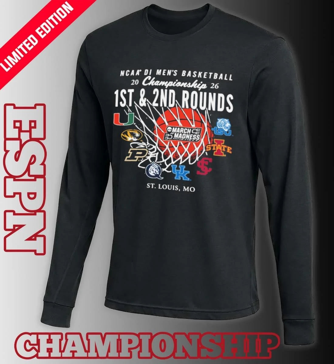 Official 2026 NCAA DI Men’s Basketball 1st, 2nd Rounds – St. Louis Shirt