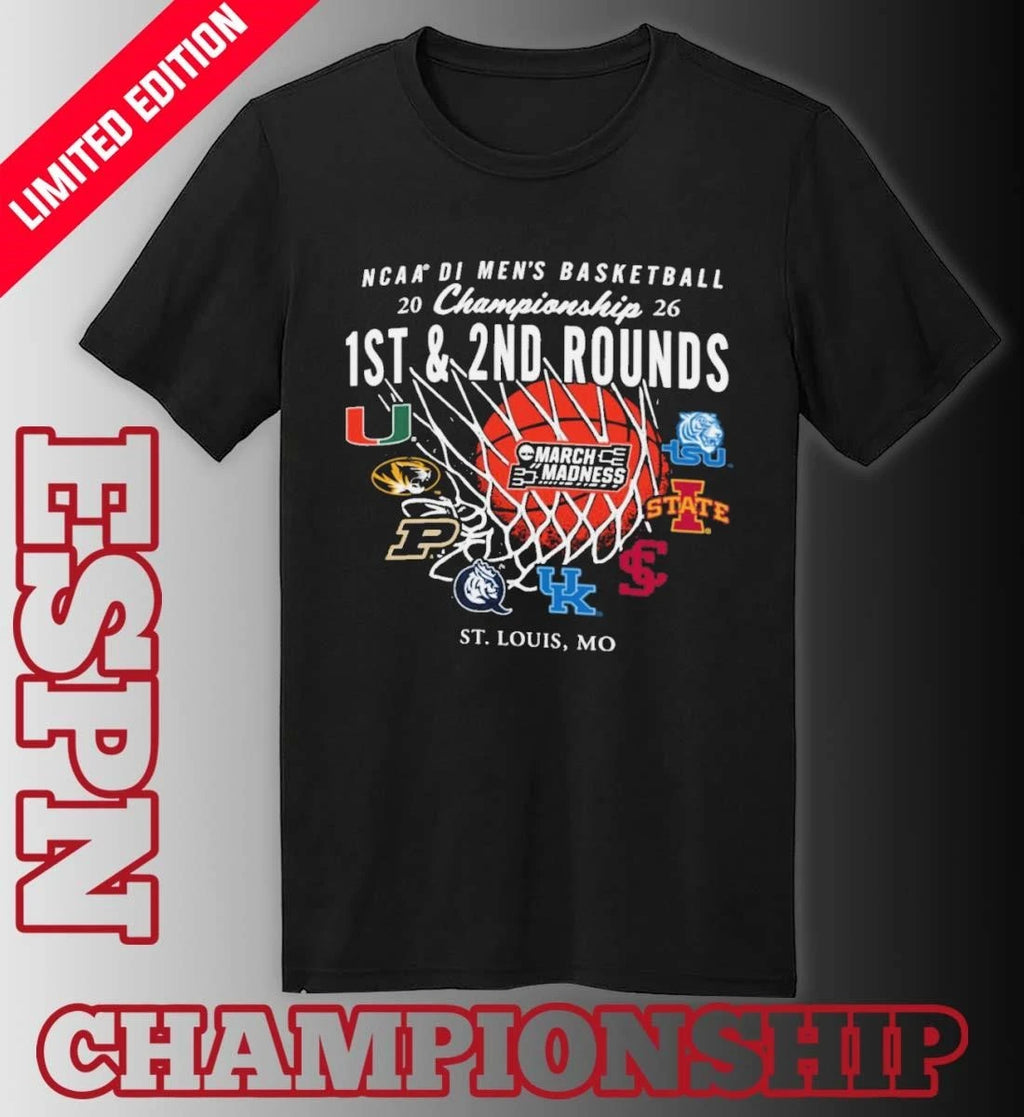 Official 2026 NCAA DI Men’s Basketball 1st, 2nd Rounds – St. Louis Shirt