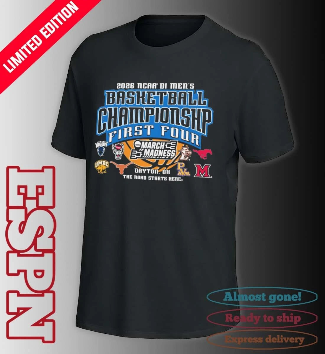 Official 2026 NCAA DI Men’s Basketball Championship – First Four Shirt
