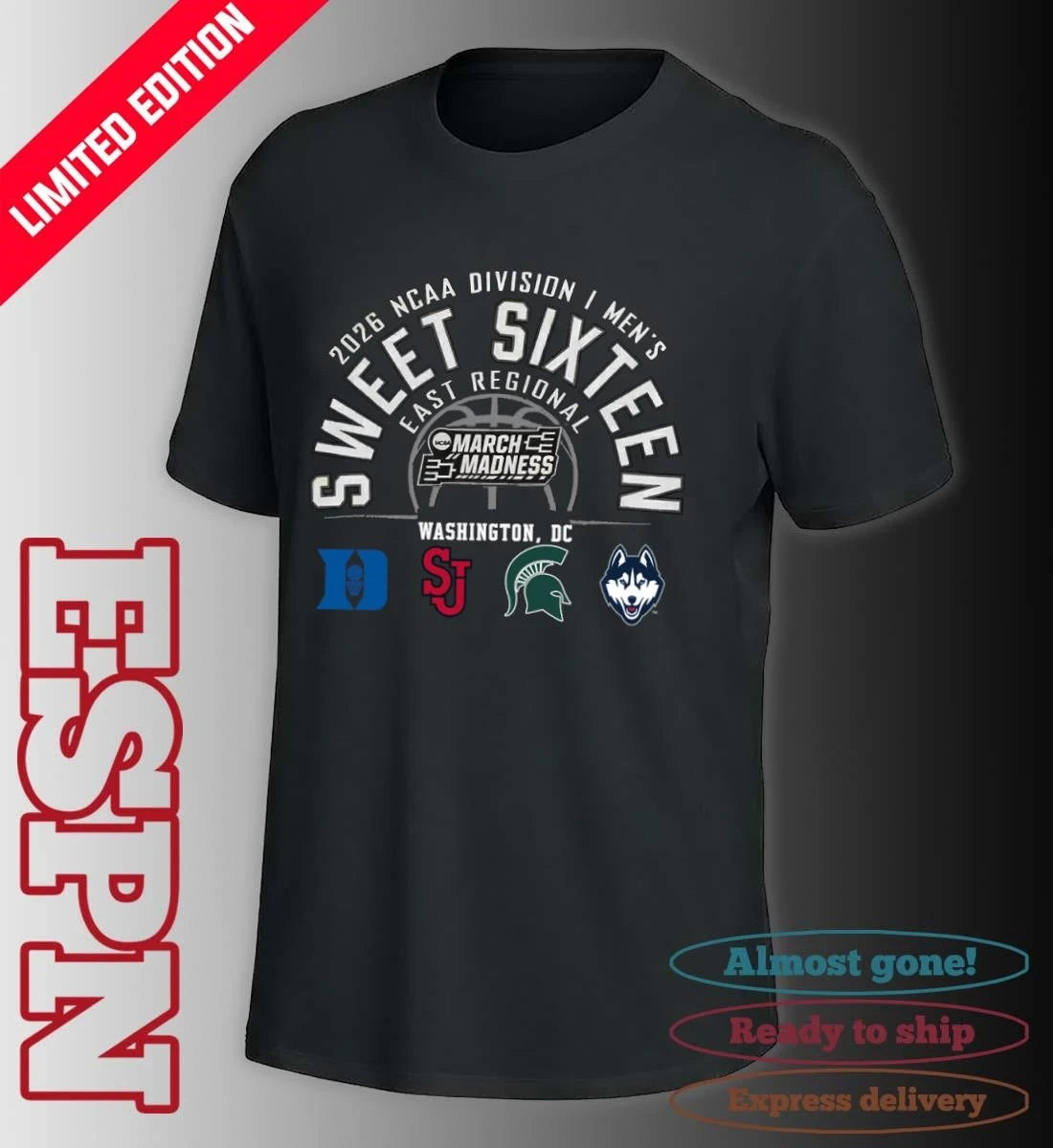 Official 2026 NCAA DI Men’s Basketball Sweet 16 East Regional – Washington DC T-Shirt