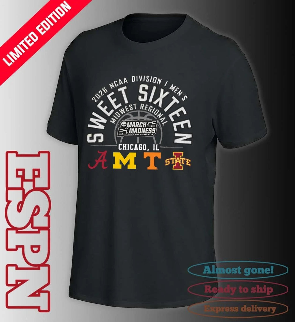 Official 2026 NCAA DI Men’s Basketball Sweet 16 Midwest Regional – Chicago, IL T-Shirt