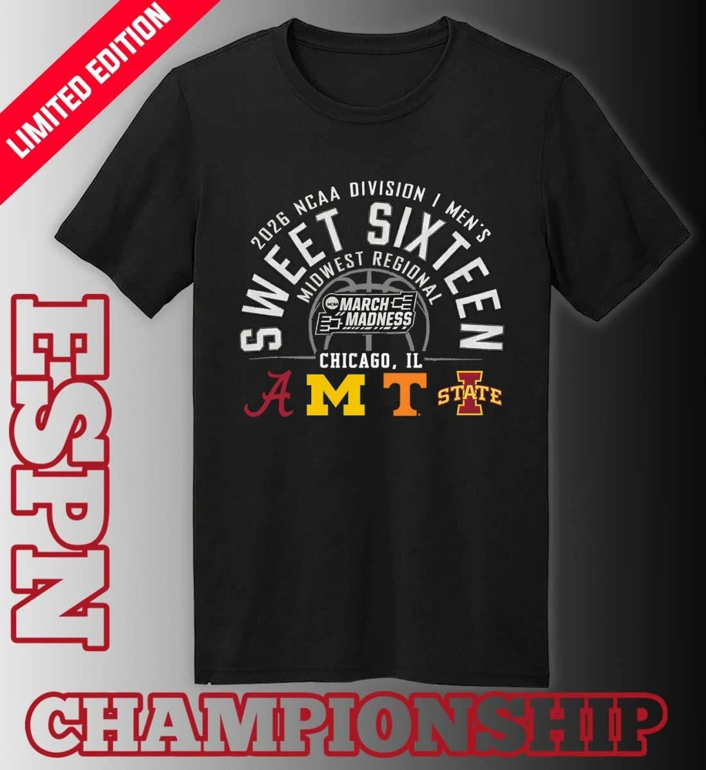 Official 2026 NCAA DI Men’s Basketball Sweet 16 Midwest Regional – Chicago, IL T-Shirt
