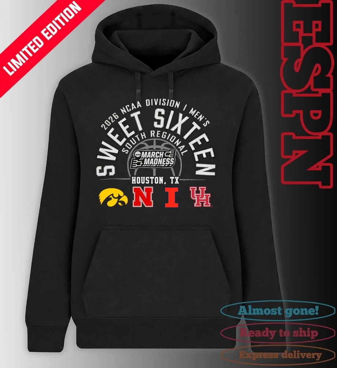 Official 2026 NCAA DI Men’s Basketball Sweet 16 South Regional – Houston, TX T-Shirt