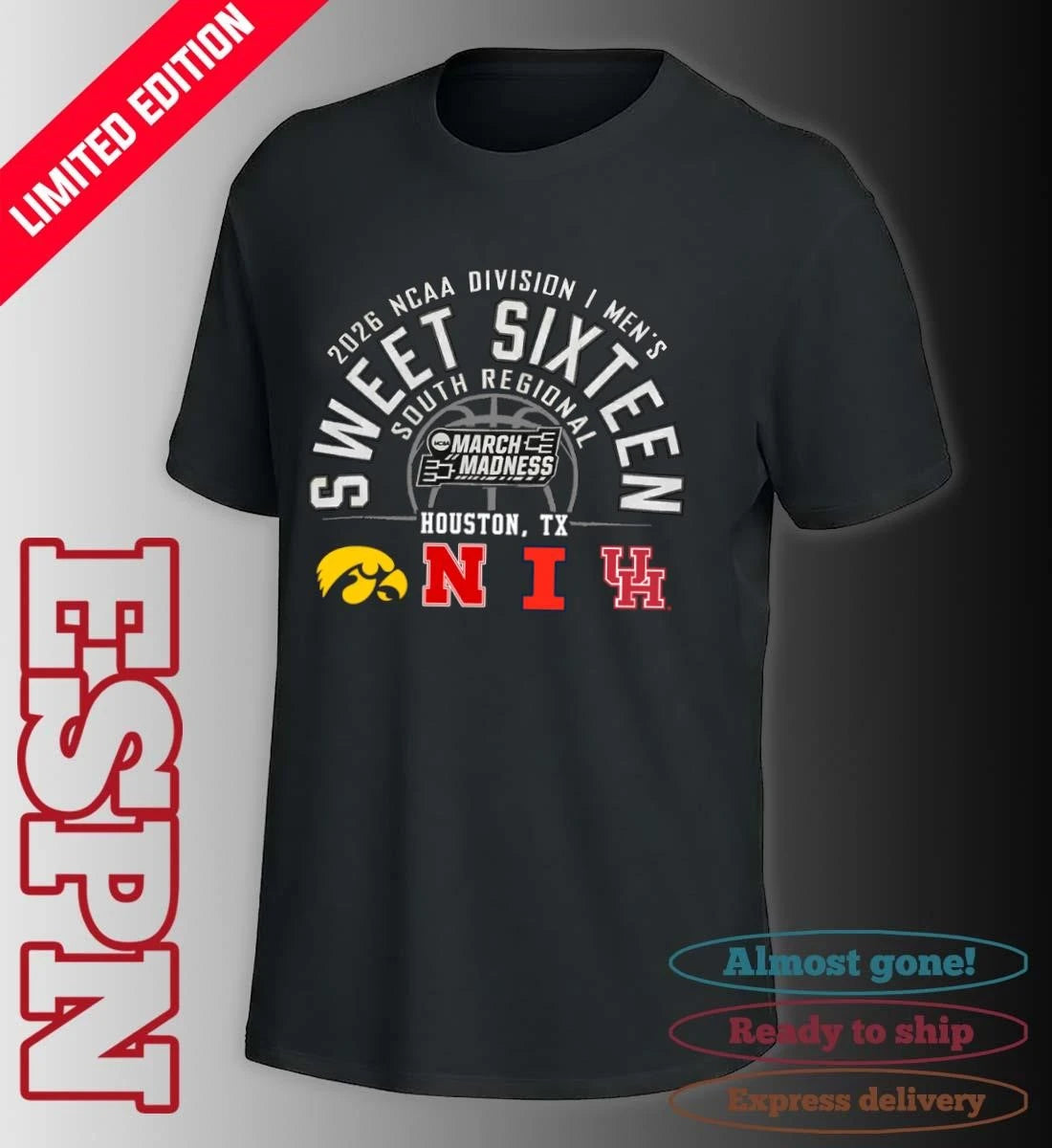 Official 2026 NCAA DI Men’s Basketball Sweet 16 South Regional – Houston, TX T-Shirt