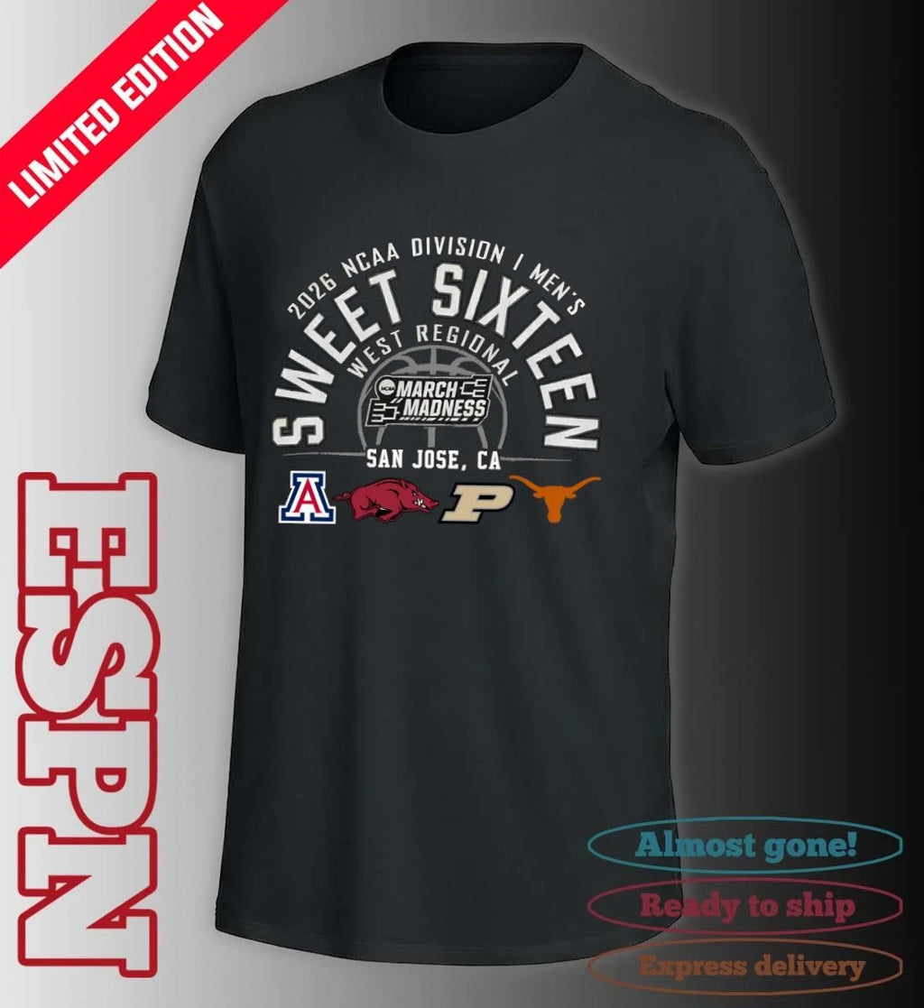 Official 2026 NCAA DI Men’s Basketball Sweet 16 West Regional – San Jose, CA T-Shirt