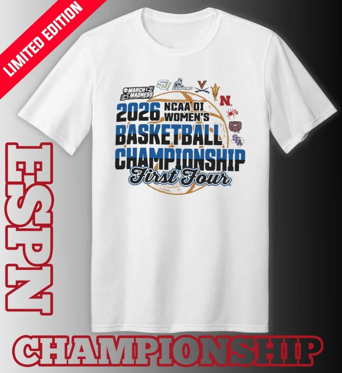 Official 2026 NCAA DI Women’s Basketball Championship – First Four T-shirt