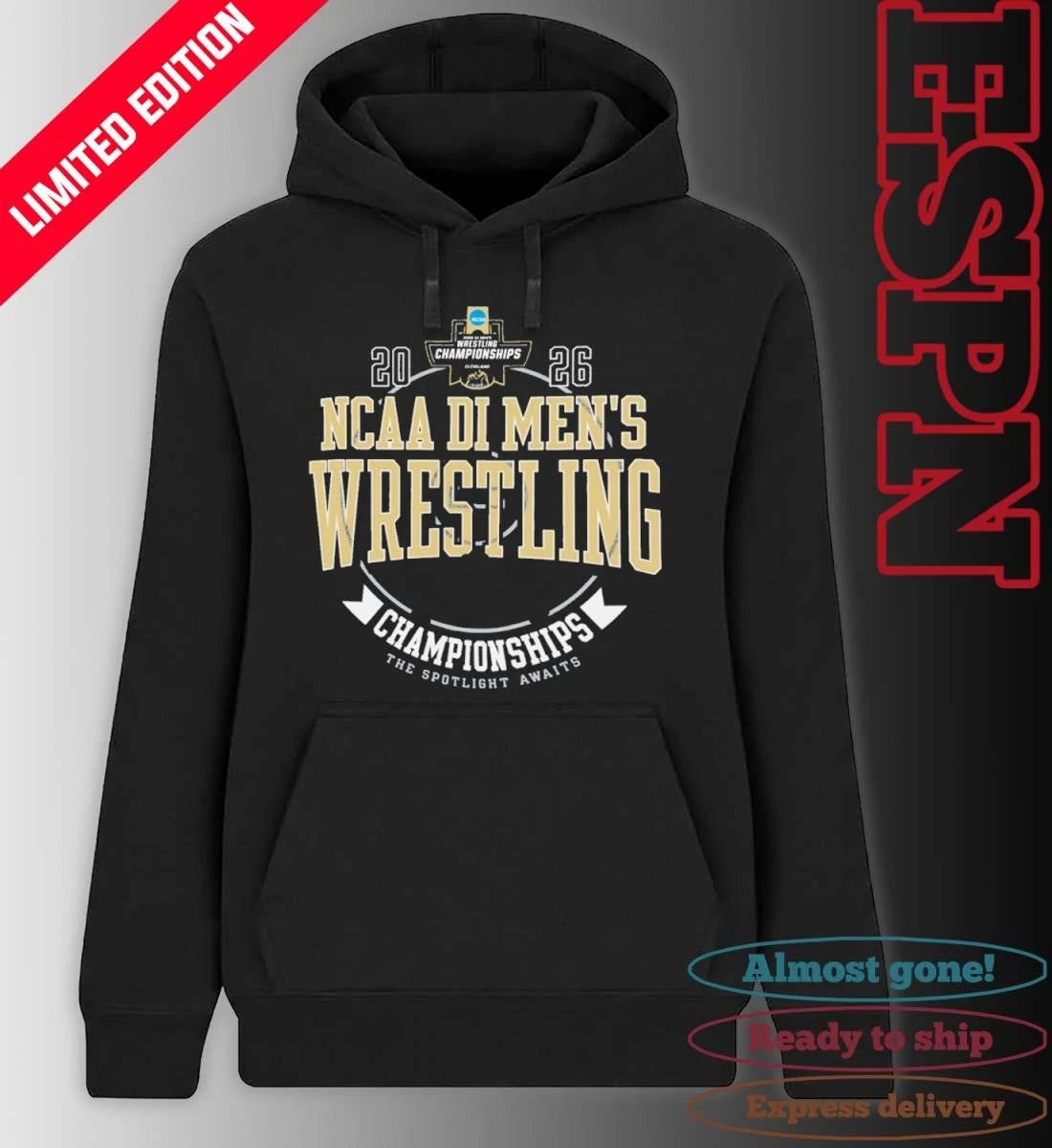 Official 2026 NCAA DI Wrestling Championships Cleveland – The Spotlight Awaits Shirt