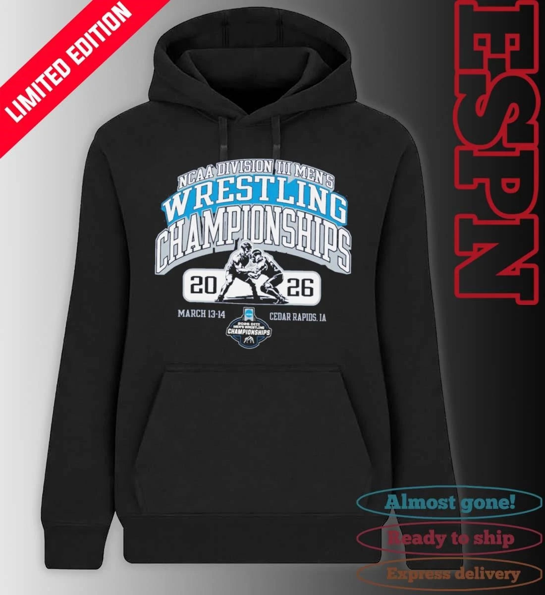 Official 2026 NCAA DIII Wrestling Championships Cedar Rapids, IA March 13-14 T-Shirt