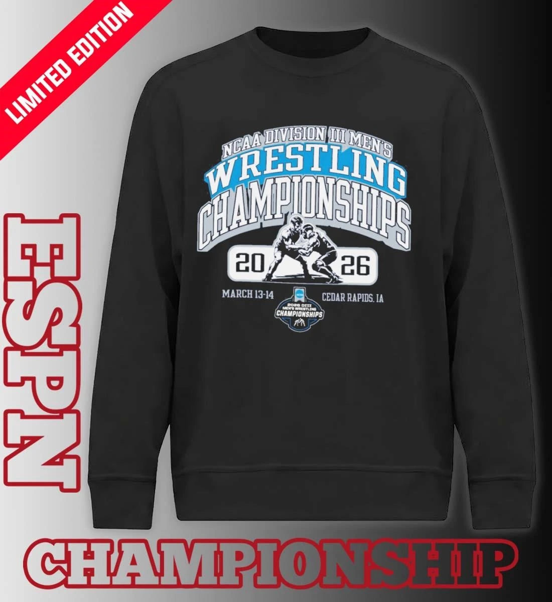 Official 2026 NCAA DIII Wrestling Championships Cedar Rapids, IA March 13-14 T-Shirt