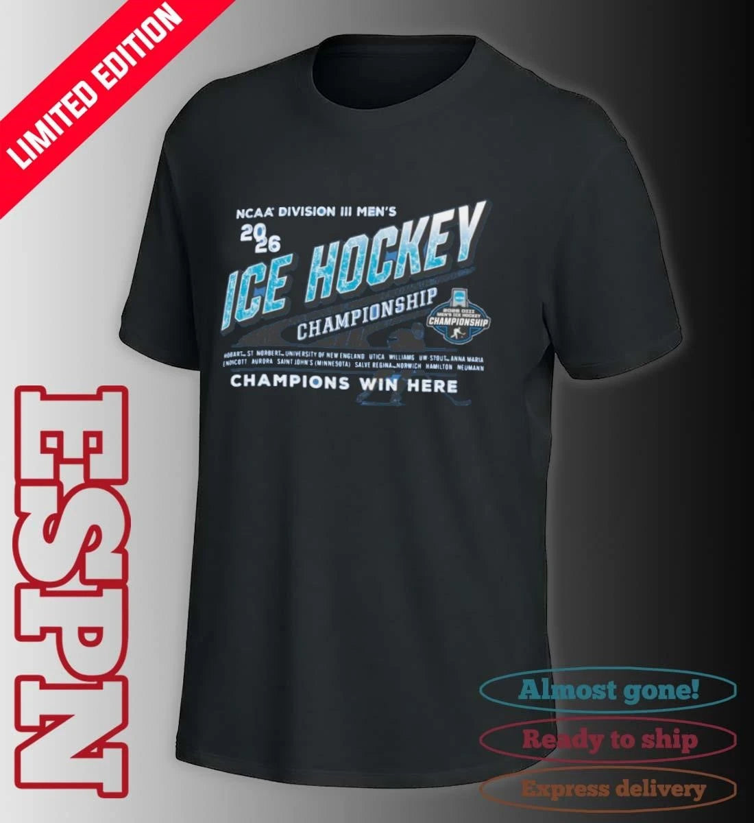 Official 2026 NCAA Division III Men’s Ice Hockey 1st Round T-Shirt