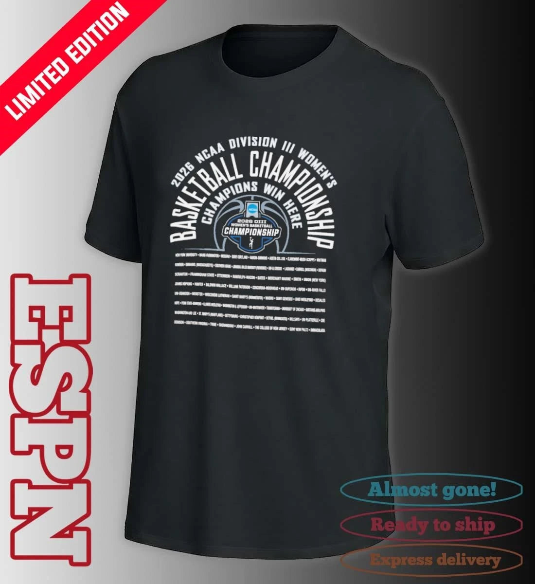Official 2026 NCAA Division III Women’s Basketball Championship Shirt