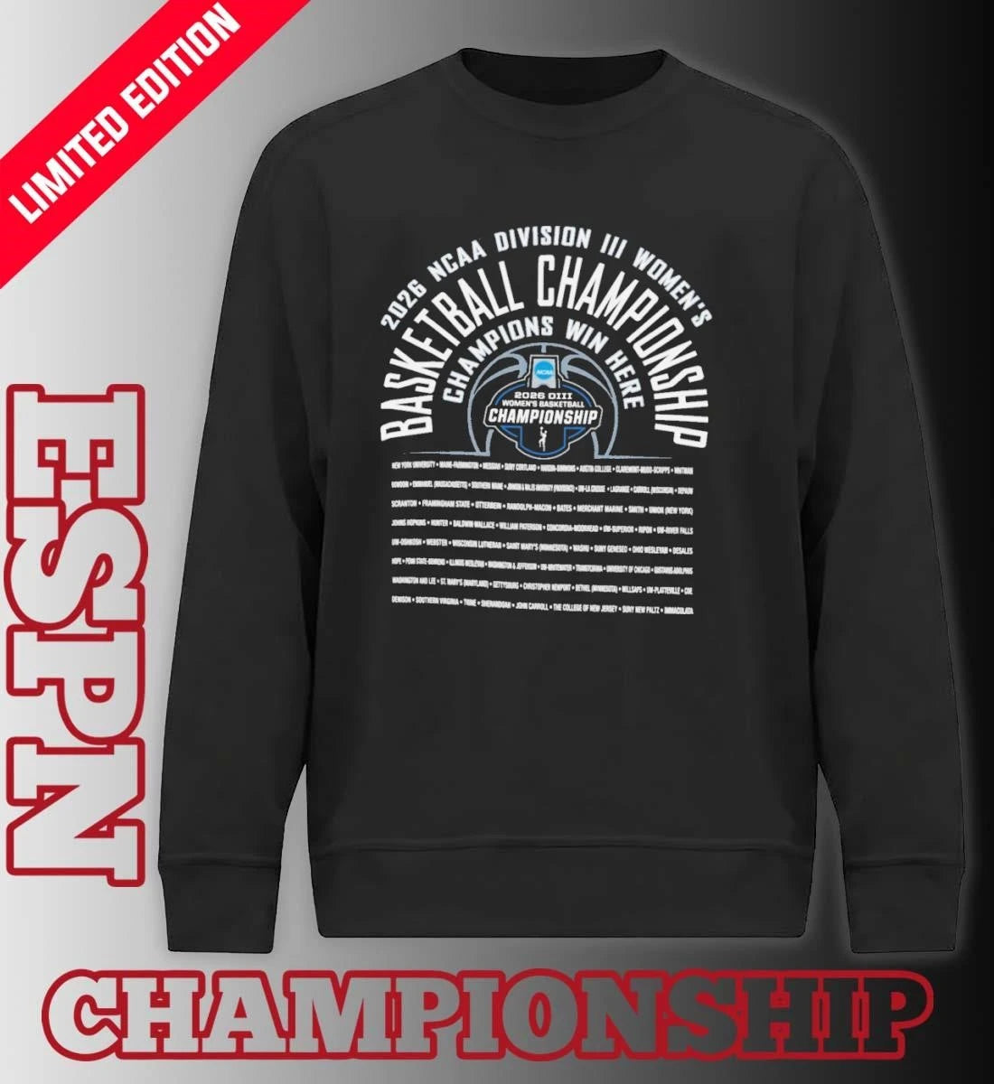 Official 2026 NCAA Division III Women’s Basketball Championship Shirt