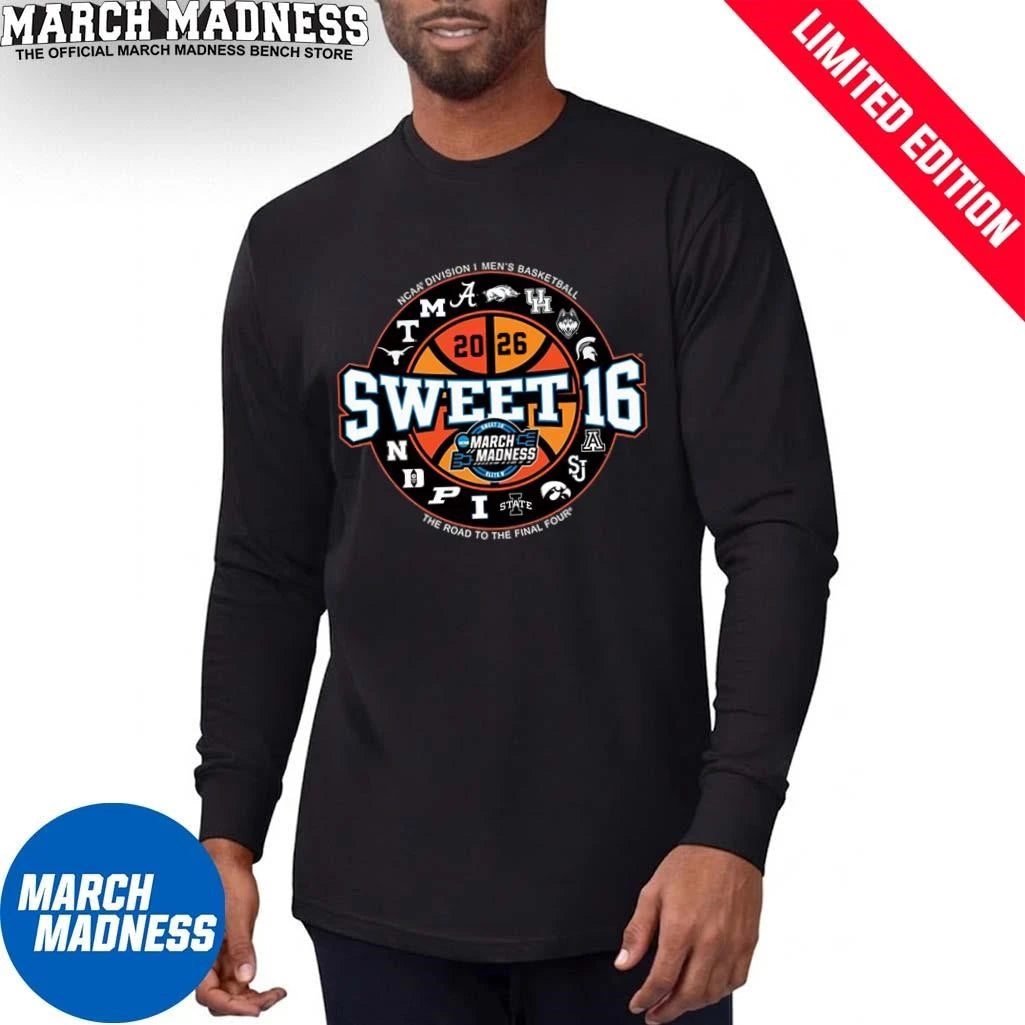 Official 2026 NCAA Men’s Basketball Sweet 16 City Swag Teams T-Shirt
