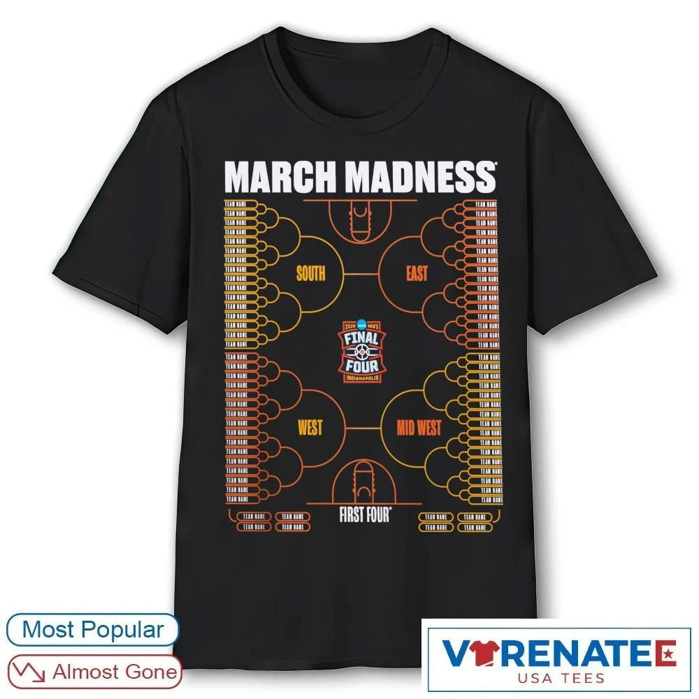 Official 2026 NCAA Men’s Basketball Tournament March Madness Bracket T-Shirt