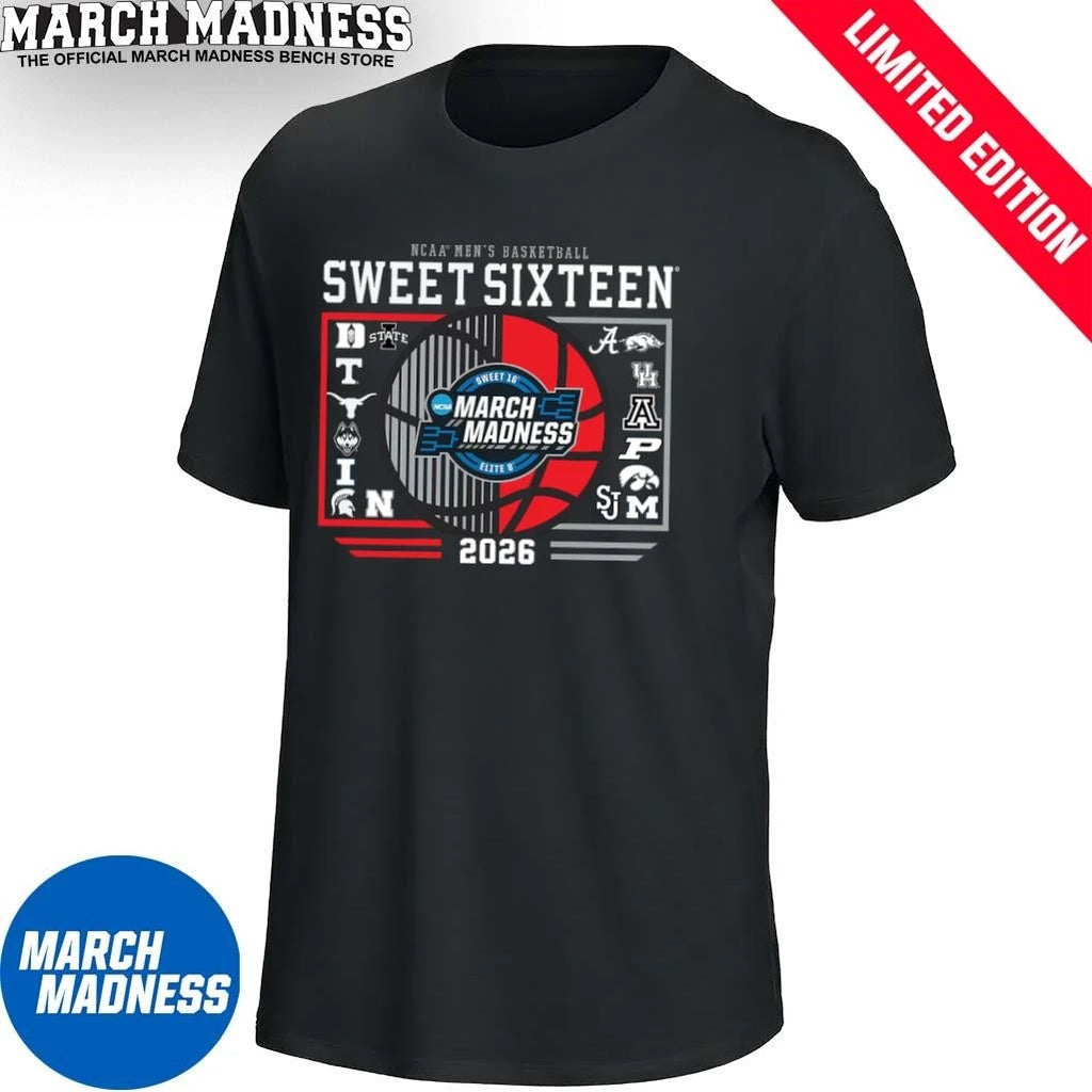 Official 2026 NCAA Men’s Basketball Tournament March Madness Sweet Sixteen Group Teams Shirt