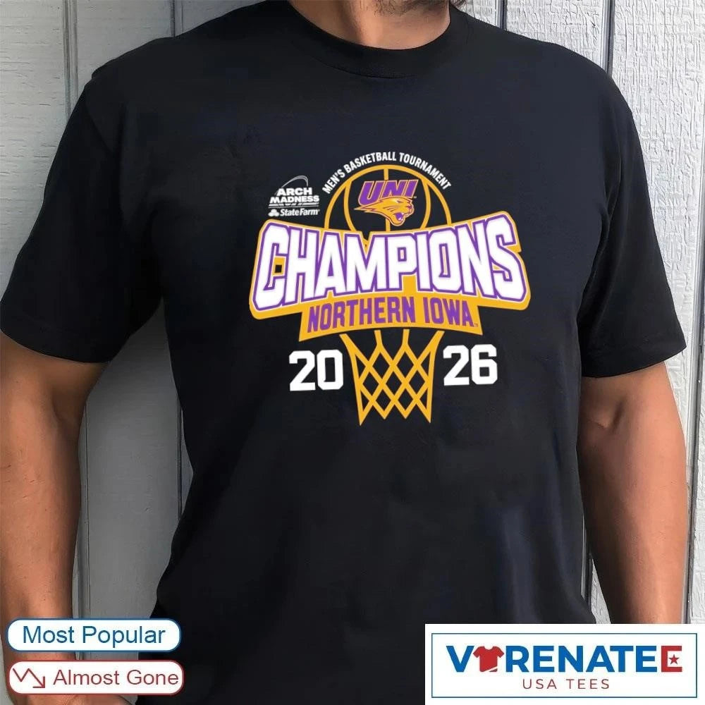 Official 2026 Northern Iowa Panthers MVC Men’s Basketball Tournament Champions T-Shirt